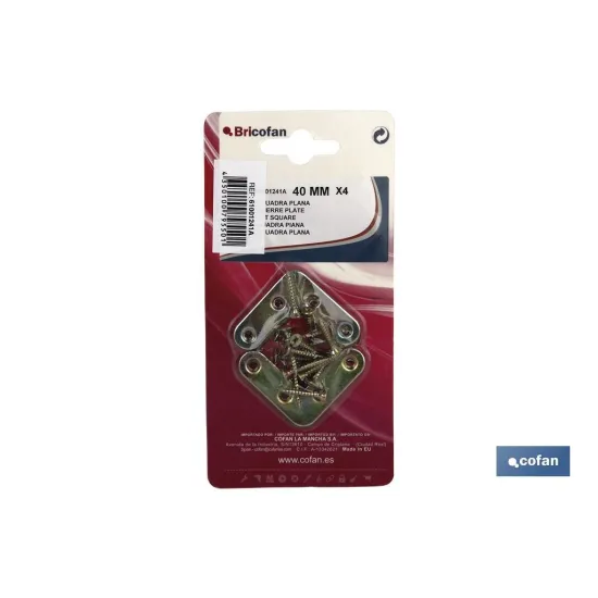 4 UDS ESCUADRA PLANA 80MM (PACK: 12 UDS) - Almacén de Ferretería Acor