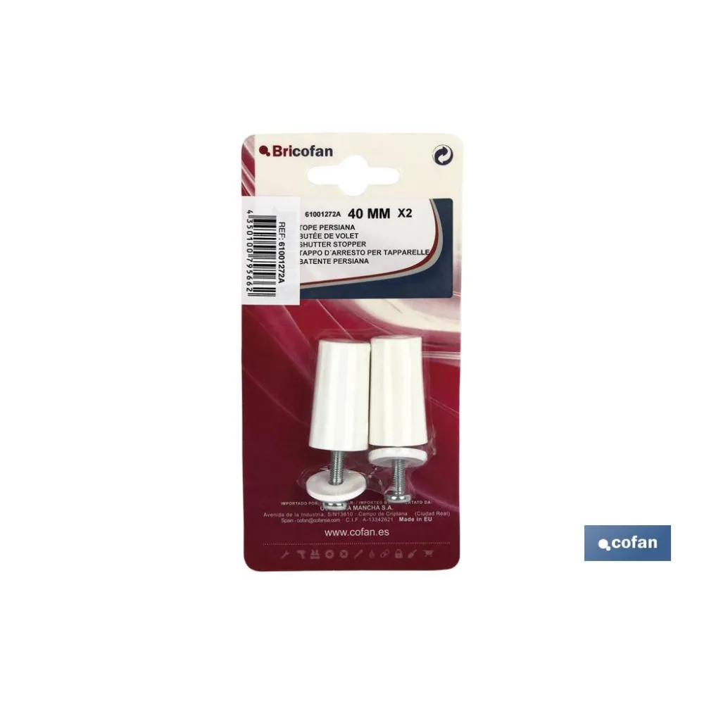 2 UDS. TOPE PARA PERSIANA MARFIL 40 MM VENTA UNITARIA (PACK: 1 UDS) - Almacén de Ferretería Acor