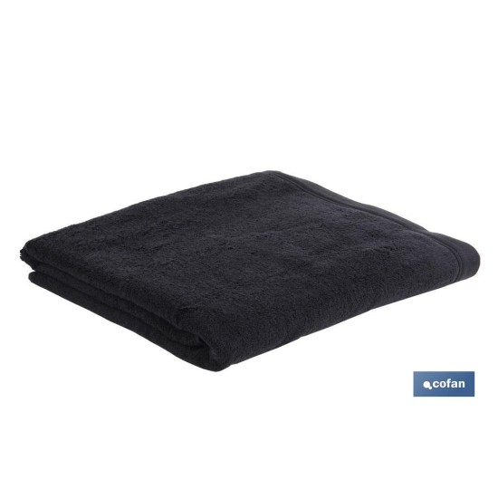 TOALLA BAÑO NEGRO GR.580/M2 MODELO BRILLANTE 100X150cm