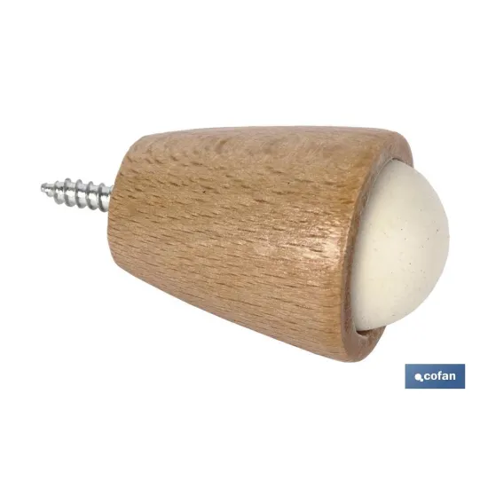 TOPE DE MADERA PARA PUERTA 40 MM VENTA UNITARIA (PACK: 1 UDS) - Almacén de Ferretería Acor
