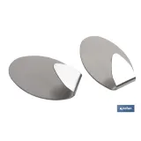 2 UDS COLGADOR AUTOADH. OVAL INOX GRANDE (PACK: 1 UDS) - Almacén de Ferretería Acor