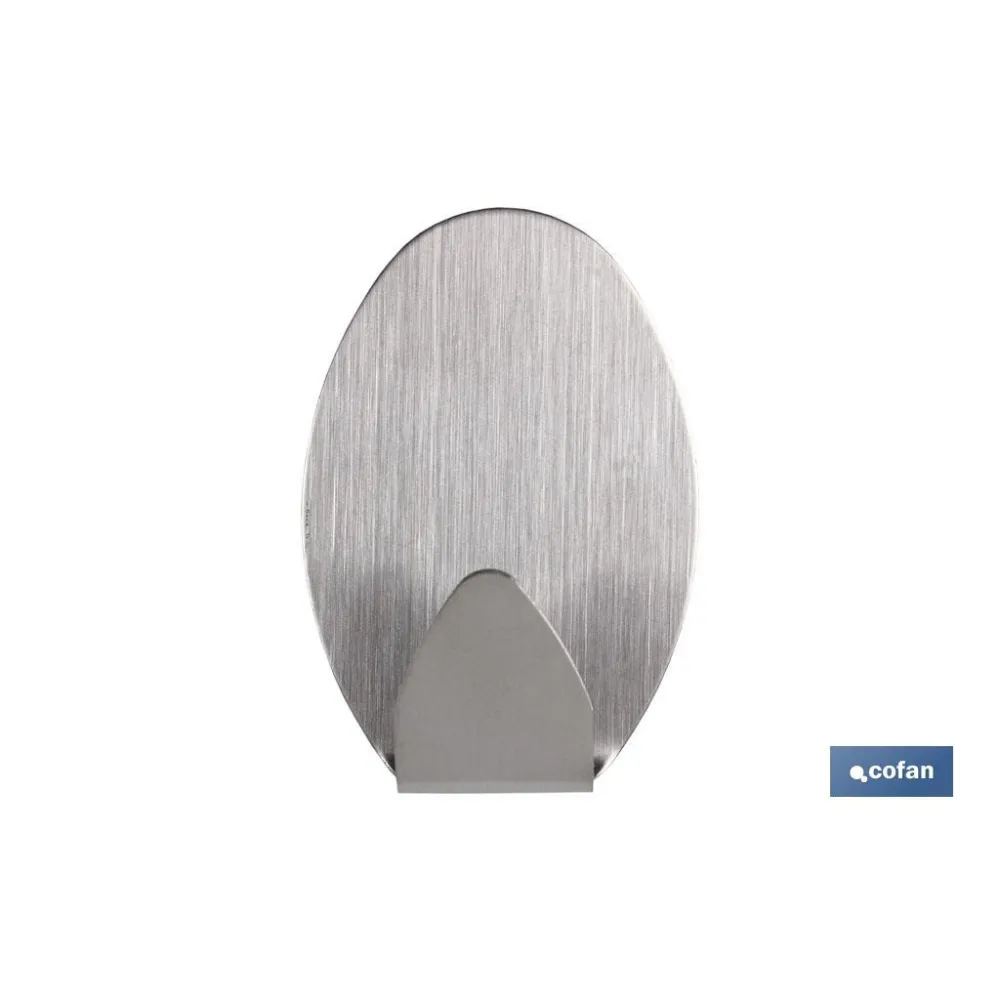 2 UDS COLGADOR AUTOADH. OVAL INOX GRANDE (PACK: 1 UDS) - Almacén de Ferretería Acor