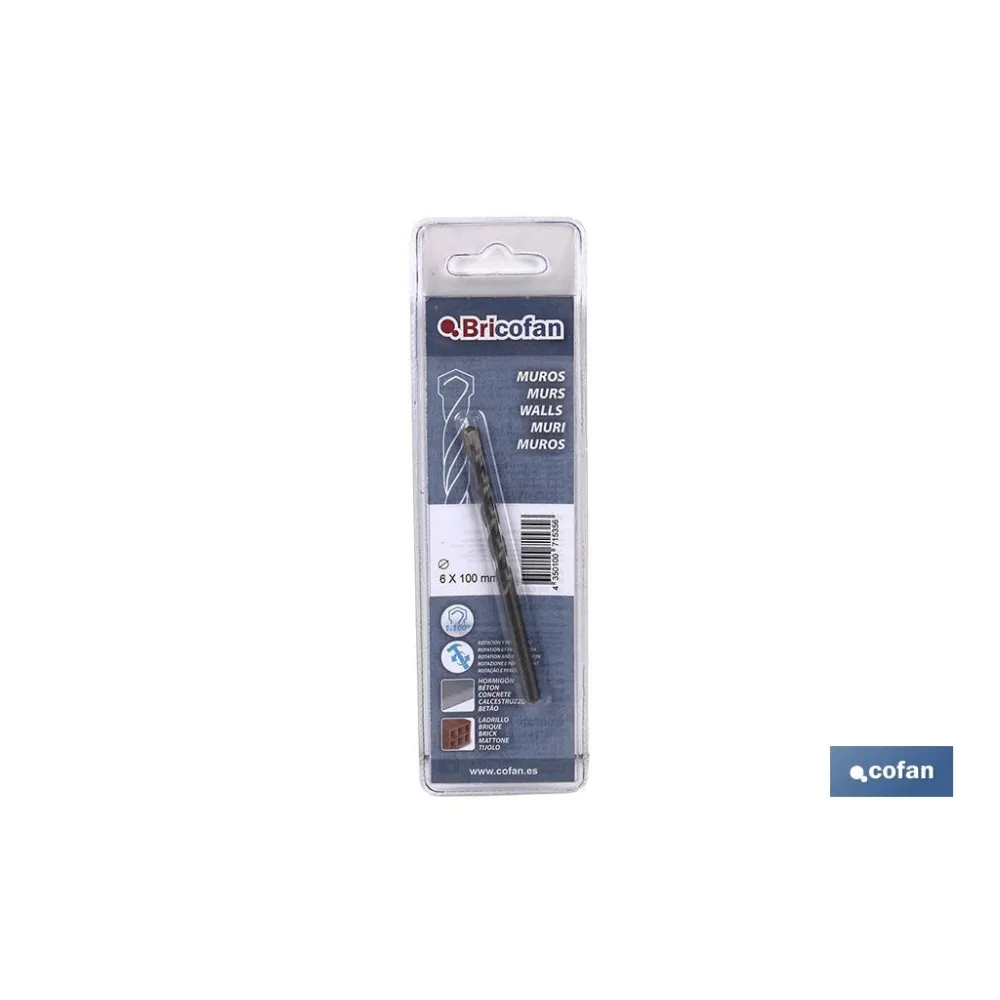 BL 1 UDS BROCA MUROS BRICOFAN 10 X 120 mm (PACK: 1 UDS) - Almacén de Ferretería Acor