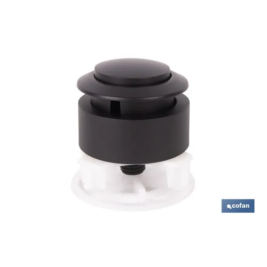 PULSADOR NEGRO CON MECANISMO INTERRUMPIBLE MODELO CANDABA (PACK: 1 UDS) - Almacén de Ferretería Acor