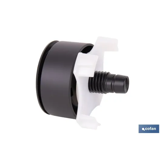 PULSADOR NEGRO DE DOBLE DESCARGA PARA DESCARGADOR MODELO EUME (PACK: 1 UDS) - Almacén de Ferretería Acor