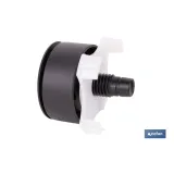 PULSADOR NEGRO DE DOBLE DESCARGA PARA DESCARGADOR MODELO EUME (PACK: 1 UDS) - Almacén de Ferretería Acor