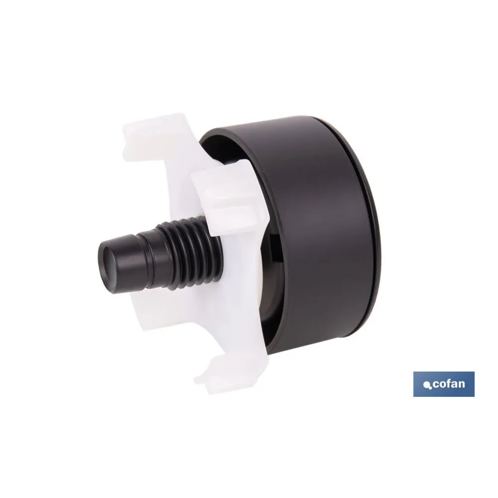 PULSADOR NEGRO DE DOBLE DESCARGA PARA DESCARGADOR MODELO EUME (PACK: 1 UDS) - Almacén de Ferretería Acor