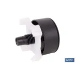 PULSADOR NEGRO DE DOBLE DESCARGA PARA DESCARGADOR MODELO EUME (PACK: 1 UDS) - Almacén de Ferretería Acor