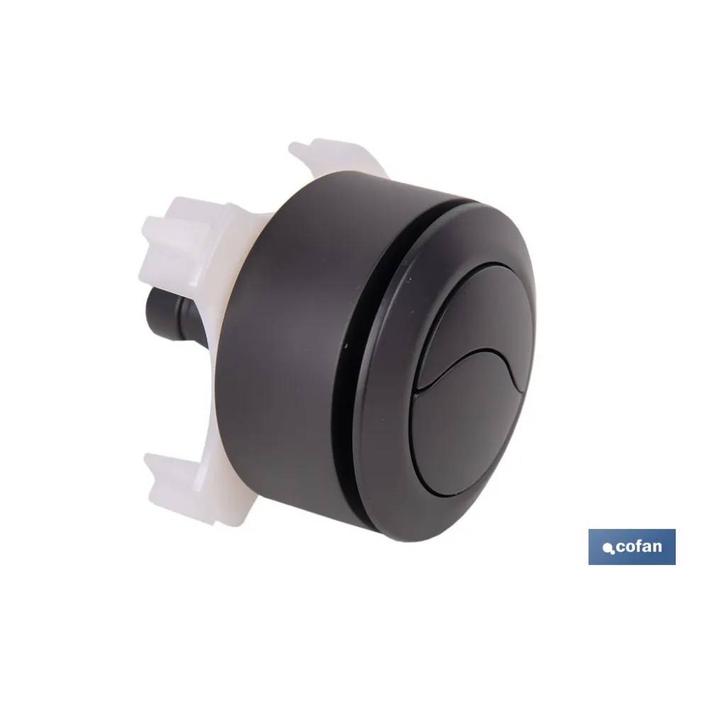 PULSADOR NEGRO DE DOBLE DESCARGA PARA DESCARGADOR MODELO EUME (PACK: 1 UDS) - Almacén de Ferretería Acor