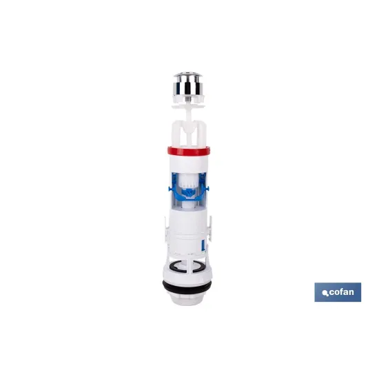 DESCARGADOR PARA WC CON DOBLE PULSADOR Y BASE ROSCADA MODELO TAMBRE (PACK: 1 UDS) - Almacén de Ferretería Acor