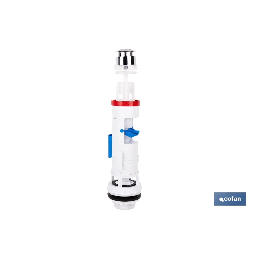 DESCARGADOR PARA WC CON DOBLE PULSADOR Y BASE ROSCADA MODELO TAMBRE (PACK: 1 UDS) - Almacén de Ferretería Acor