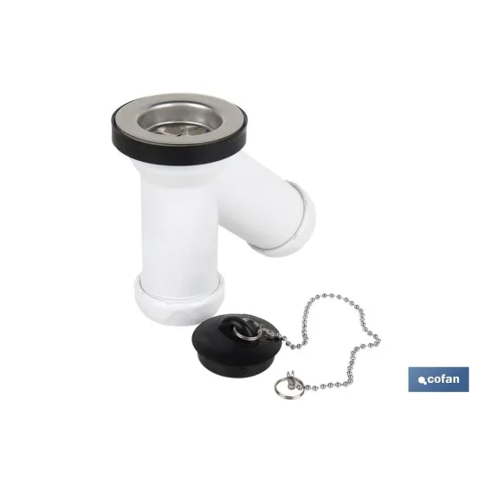 SIFÓN Y COMPACTO CON SALIDA Ø32-40 Y VÁLVULA LAVABO-BIDÉ Ø70 (PACK: 1 UDS) - Almacén de Ferretería Acor
