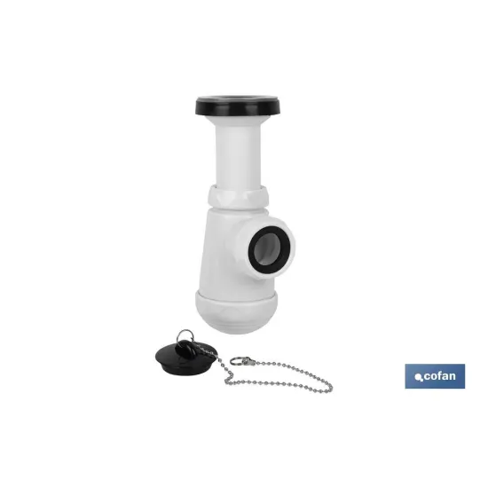 SIFÓN BOTELLA CON SALIDA Ø32-40 Y VÁLVULA LAVABO BIDÉ 1 1/2 x 70 (PACK: 1 UDS) - Almacén de Ferretería Acor
