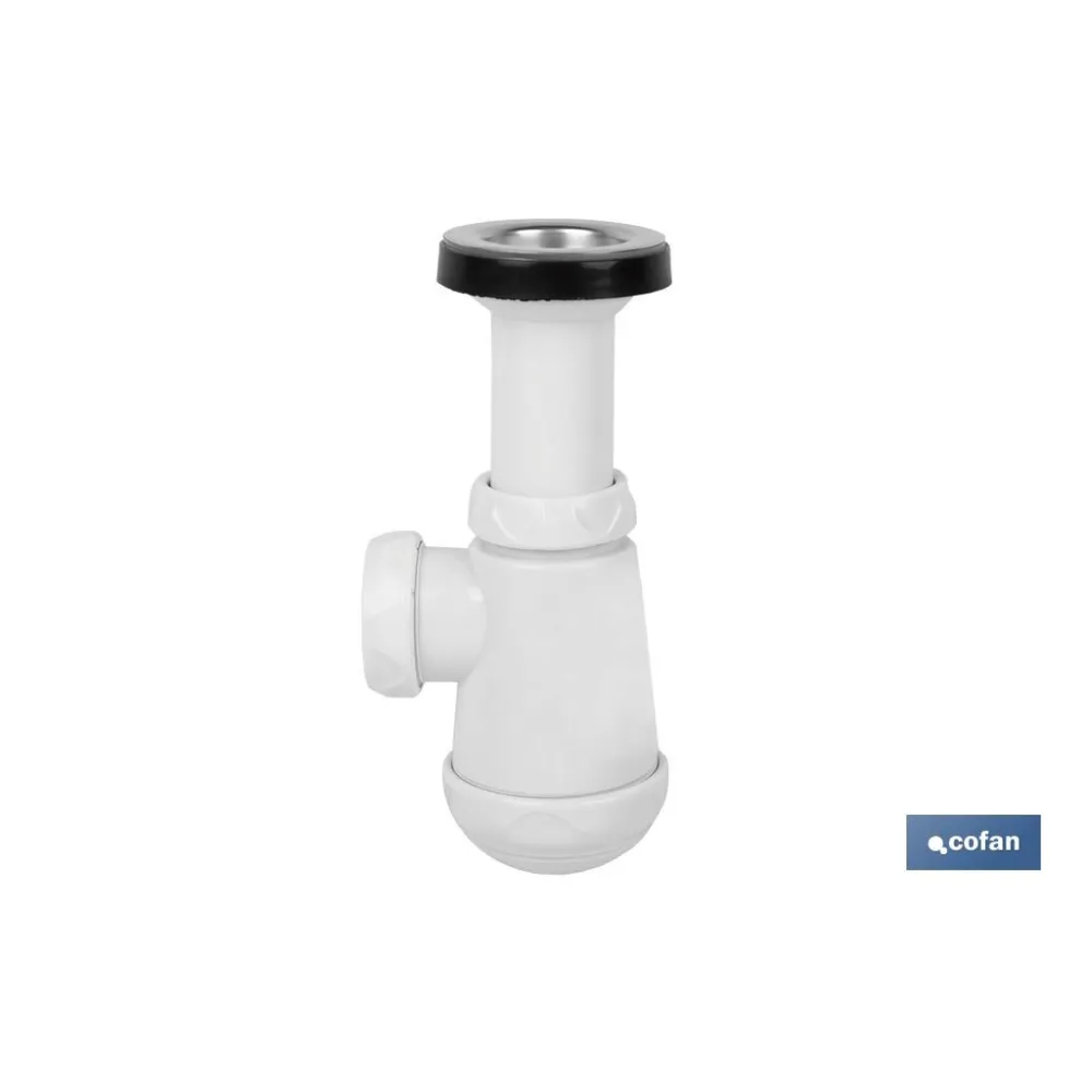 SIFÓN BOTELLA CON SALIDA Ø32-40 Y VÁLVULA LAVABO BIDÉ 1 1/2 x 70 (PACK: 1 UDS) - Almacén de Ferretería Acor