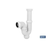 SIFÓN CURVO CON SALIDA Ø32-40 Y VÁLVULA LAVABO BIDÉ 1 1/2 x 70 (PACK: 1 UDS) - Almacén de Ferretería Acor