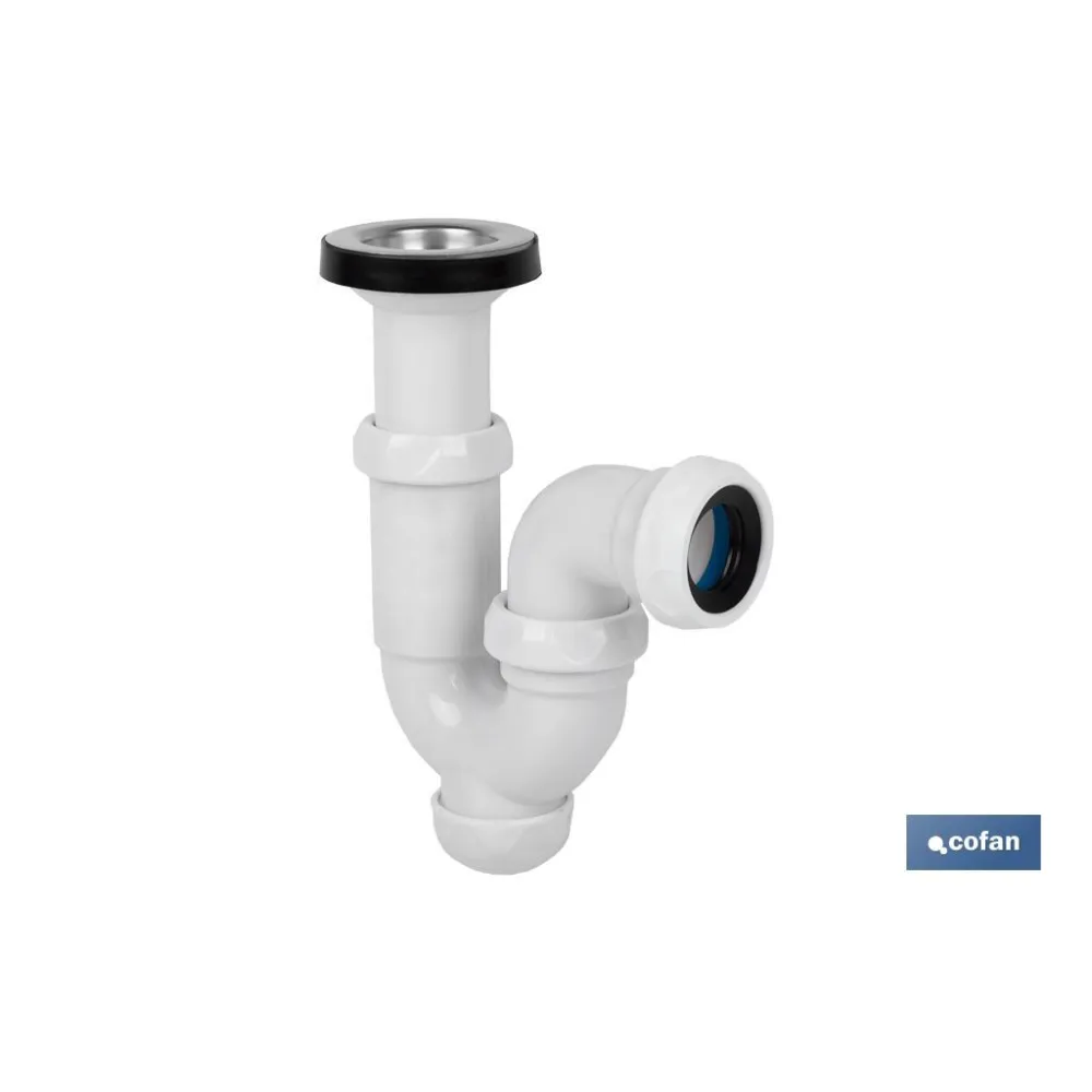 SIFÓN CURVO CON SALIDA Ø32-40 Y VÁLVULA LAVABO BIDÉ 1 1/2 x 70 (PACK: 1 UDS) - Almacén de Ferretería Acor