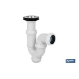 SIFÓN CURVO CON SALIDA Ø32-40 Y VÁLVULA LAVABO BIDÉ 1 1/2 x 70 (PACK: 1 UDS) - Almacén de Ferretería Acor