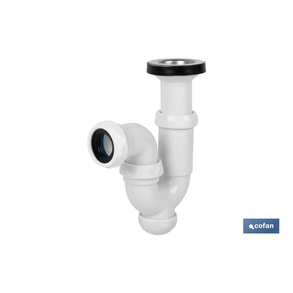 SIFÓN CURVO CON SALIDA Ø32-40 Y VÁLVULA LAVABO BIDÉ 1 1/2 x 70 (PACK: 1 UDS) - Almacén de Ferretería Acor