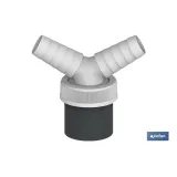 CONEXIÓN PVC Ø40 MM CON TOMA AUXILIAR PARA ELECTRODOMÉSTICOS (PACK: 1 UDS) - Almacén de Ferretería Acor