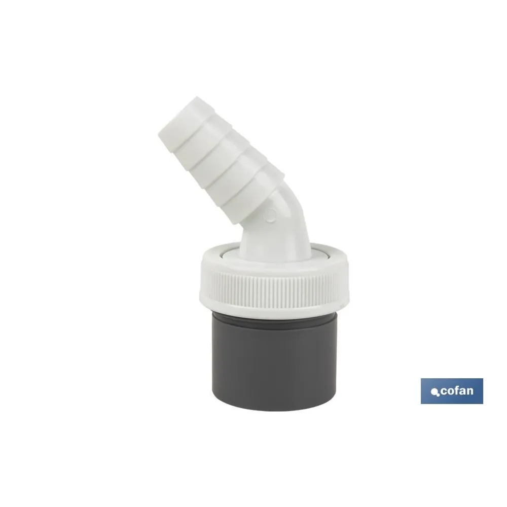 CONEXIÓN PVC Ø40 MM CON TOMA AUXILIAR PARA ELECTRODOMÉSTICOS (PACK: 1 UDS) - Almacén de Ferretería Acor