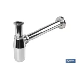 SIFÓN BOTELLA CROMADO SALIDA Ø32-40 330 MM Y RACOR 1 1/4 (PACK: 1 UDS) - Almacén de Ferretería Acor