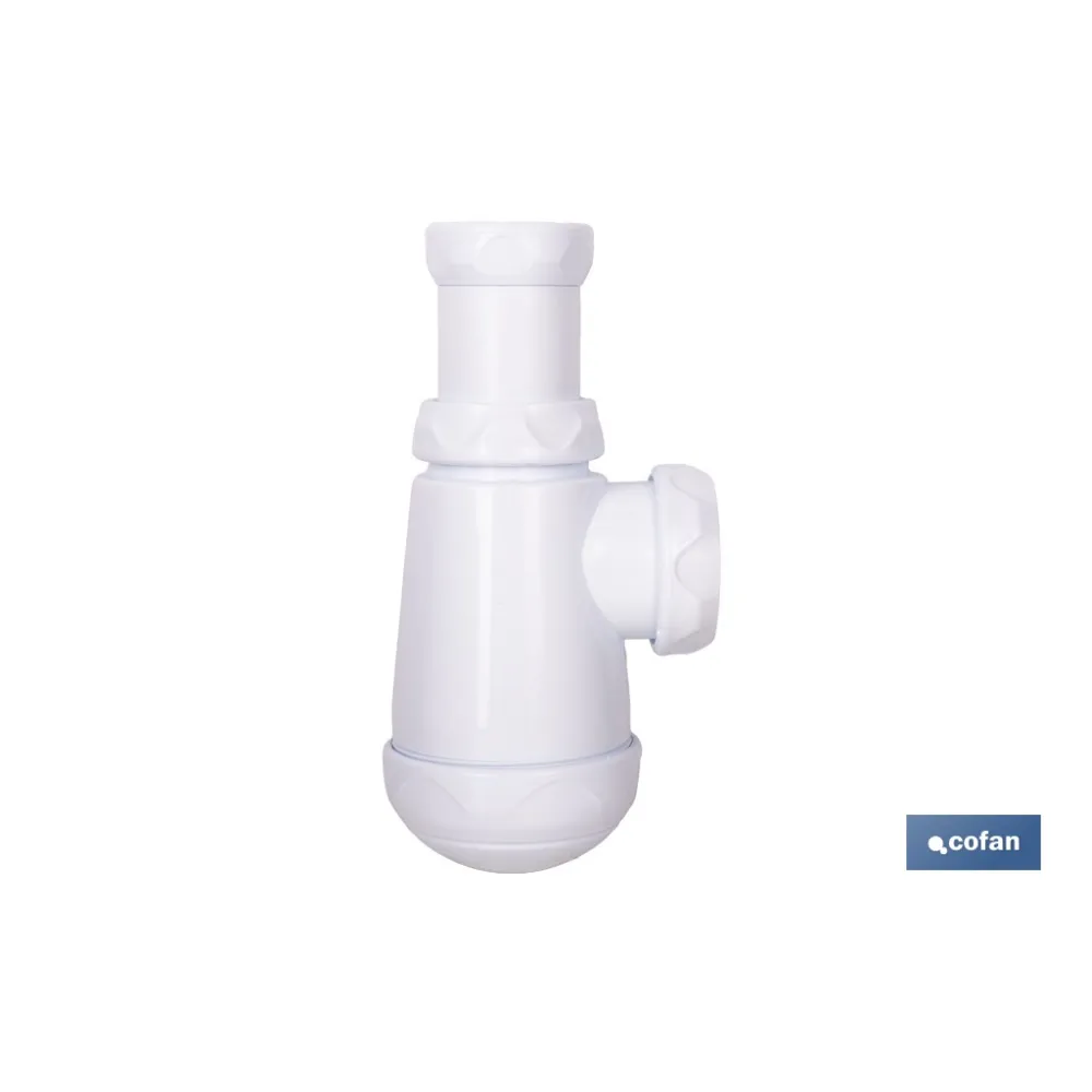 SIFÓN DE BOTELLA CON SALIDA Ø32-40 MM Y RACOR 1 1/4 (PACK: 1 UDS) - Almacén de Ferretería Acor