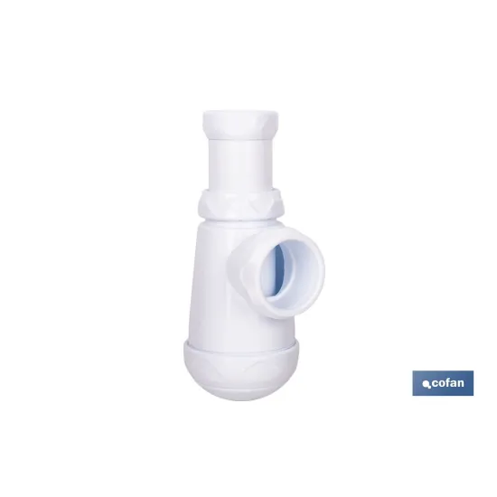 SIFÓN DE BOTELLA CON SALIDA Ø32-40 MM Y RACOR 1 1/4 (PACK: 1 UDS) - Almacén de Ferretería Acor