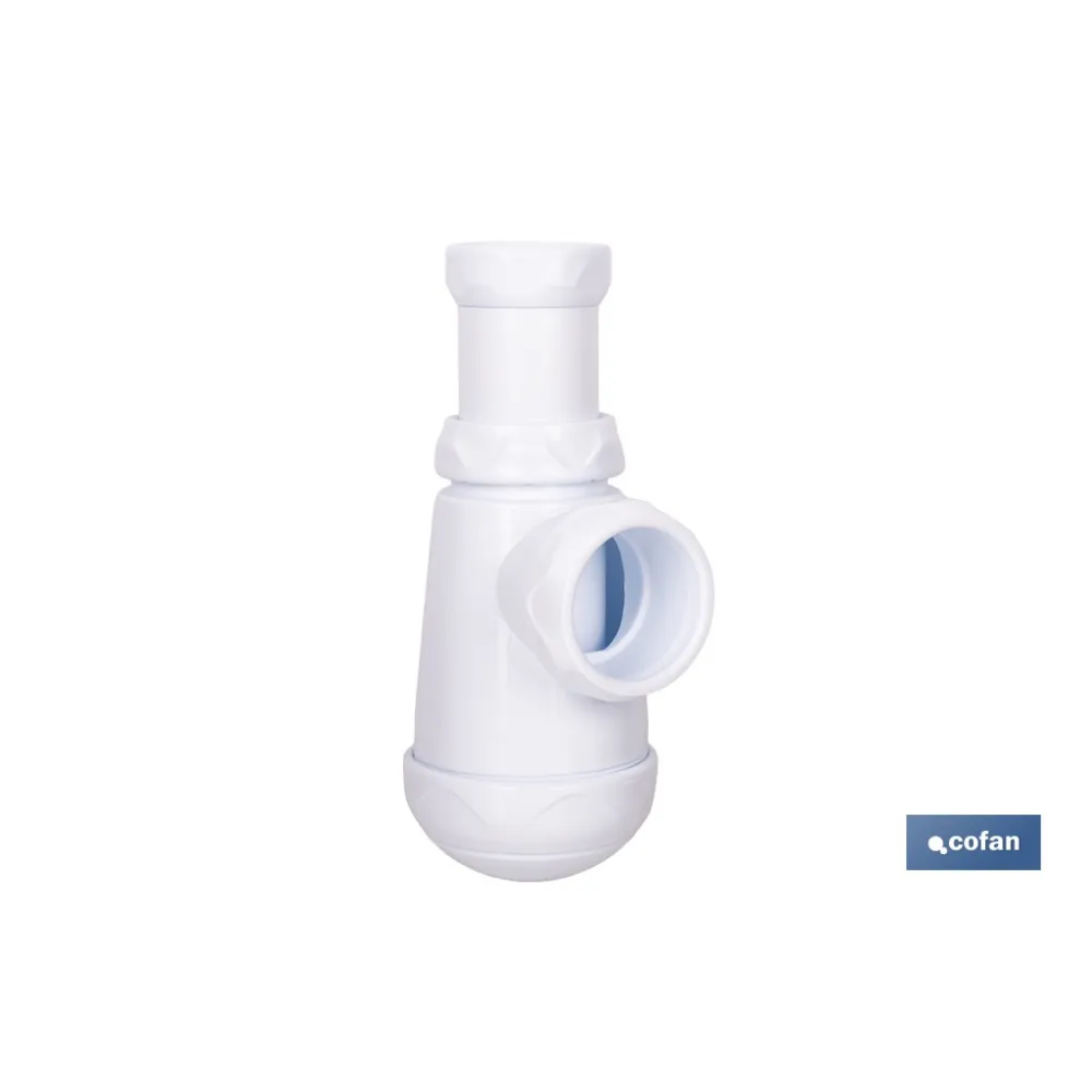 SIFÓN DE BOTELLA CON SALIDA Ø32-40 MM Y RACOR 1 1/4 (PACK: 1 UDS) - Almacén de Ferretería Acor