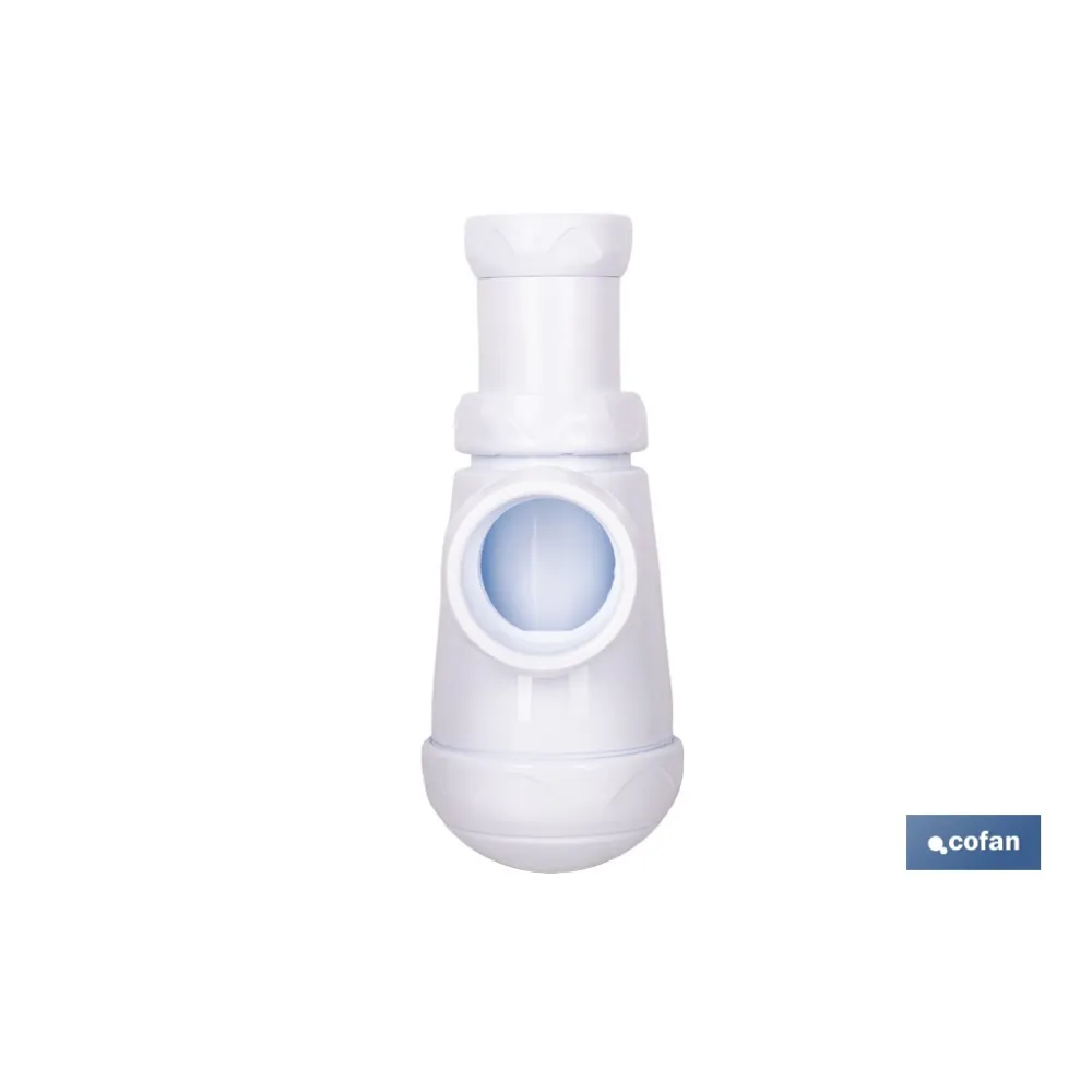 SIFÓN DE BOTELLA CON SALIDA Ø32-40 MM Y RACOR 1 1/4 (PACK: 1 UDS) - Almacén de Ferretería Acor
