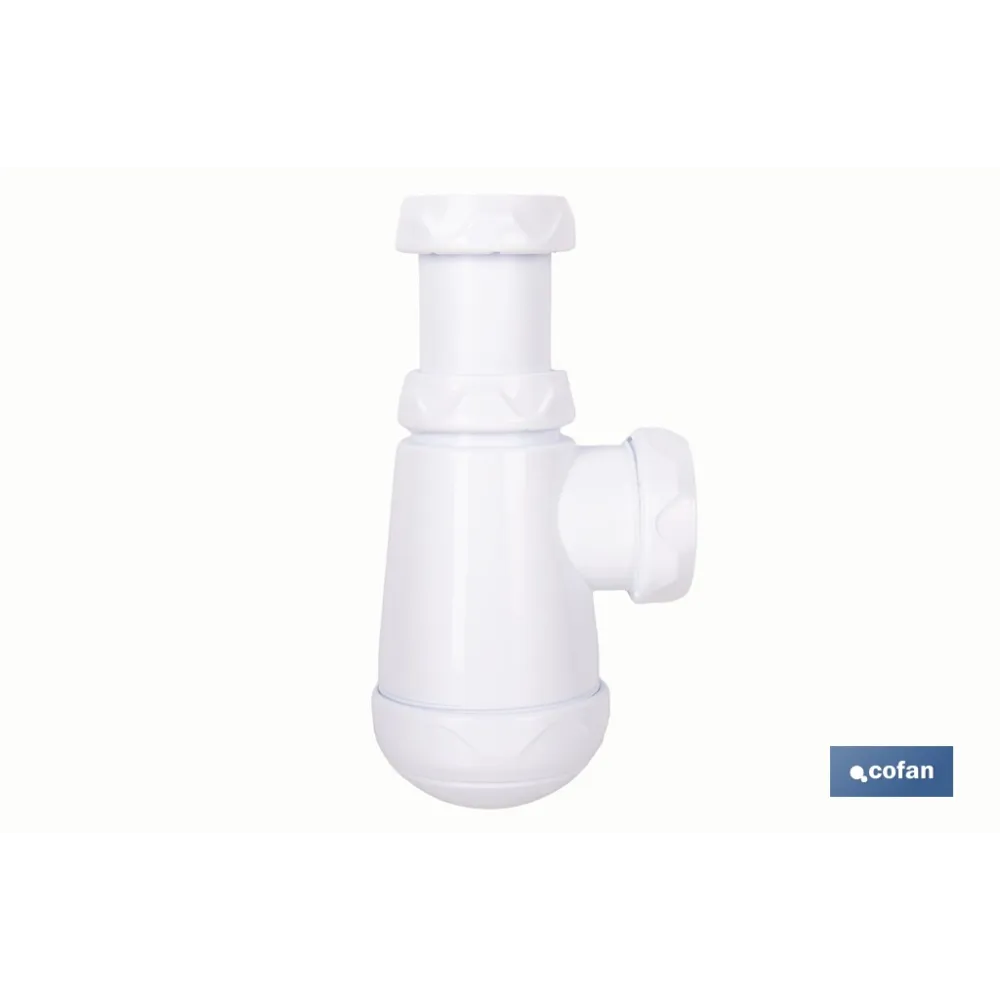 SIFÓN DE BOTELLA CON SALIDA Ø32-40 MM Y RACOR 1 1/2-1 1/4 (PACK: 1 UDS) - Almacén de Ferretería Acor