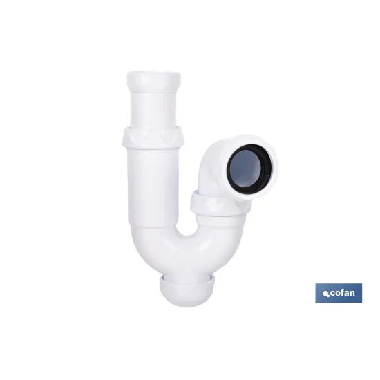SIFÓN CURVO CON SALIDA Ø32-40 MM Y RACOR 1 1/4 (PACK: 1 UDS) - Almacén de Ferretería Acor