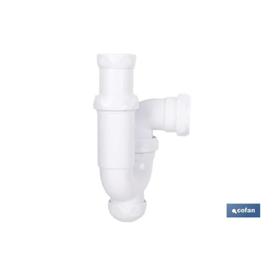 SIFÓN CURVO CON SALIDA Ø32-40 MM Y RACOR 1 1/4 (PACK: 1 UDS) - Almacén de Ferretería Acor