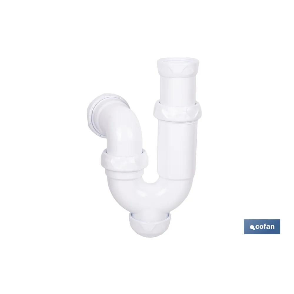 SIFÓN CURVO CON SALIDA Ø32-40 MM Y RACOR 1 1/4 (PACK: 1 UDS) - Almacén de Ferretería Acor