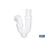 SIFÓN CURVO CON SALIDA Ø32-40 MM Y RACOR 1 1/4 (PACK: 1 UDS) - Almacén de Ferretería Acor