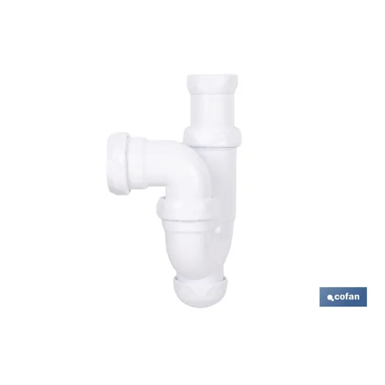 SIFÓN CURVO CON SALIDA Ø32-40 MM Y RACOR 1 1/4 (PACK: 1 UDS) - Almacén de Ferretería Acor