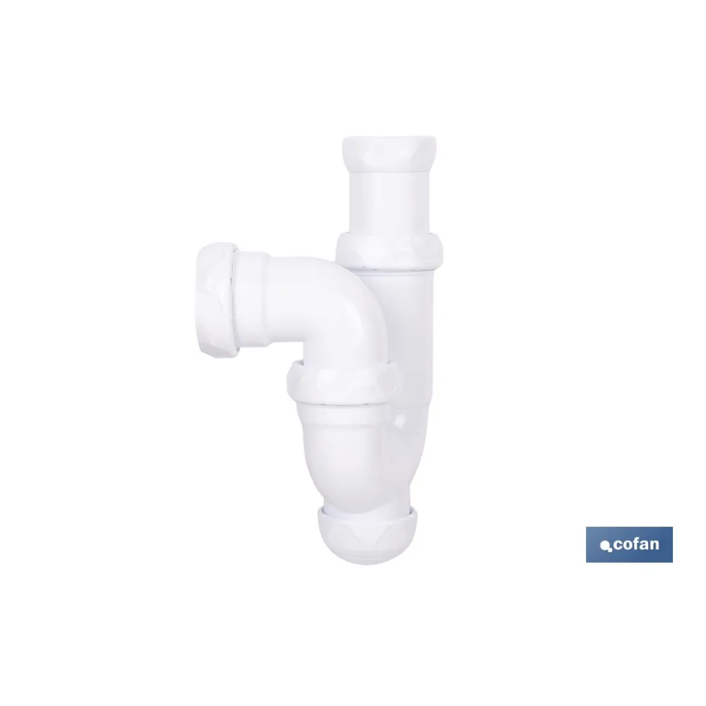 SIFÓN CURVO CON SALIDA Ø32-40 MM Y RACOR 1 1/4 (PACK: 1 UDS) - Almacén de Ferretería Acor