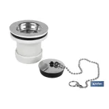 VÁLVULA LAVABO-BIDÉ 1 1/4 x 70 TAPÓN METÁLICO (PACK: 1 UDS) - Almacén de Ferretería Acor