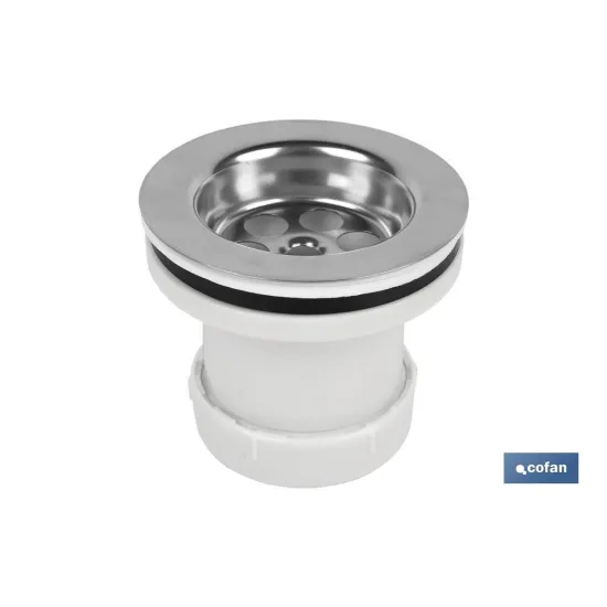 VÁLVULA LAVABO-BIDÉ 1 1/4 x 70 TAPÓN METÁLICO (PACK: 1 UDS) - Almacén de Ferretería Acor