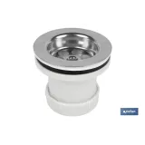 VÁLVULA LAVABO-BIDÉ 1 1/4 x 70 TAPÓN METÁLICO (PACK: 1 UDS) - Almacén de Ferretería Acor