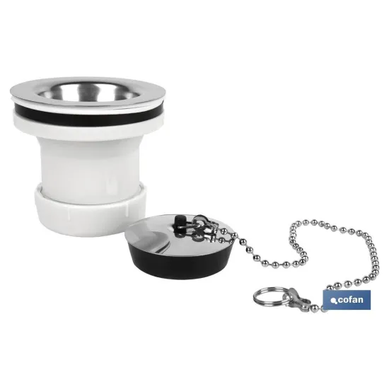 VÁLVULA LAVABO-BIDÉ 1 1/4 x 70 TAPÓN METÁLICO (PACK: 1 UDS) - Almacén de Ferretería Acor