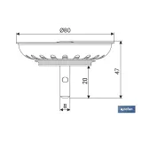 REJILLA FILTRO CESTA DESAGÜE PASADOR METALICO Ø80 MM (PACK: 1 UDS) - Almacén de Ferretería Acor