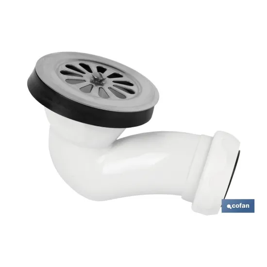 VÁLVULA SIFÓNICA PLATO DE DUCHA Ø60 CON SALIDA Ø32-40 Y REJILLA INOX. (PACK: 1 UDS) - Almacén de Ferretería Acor