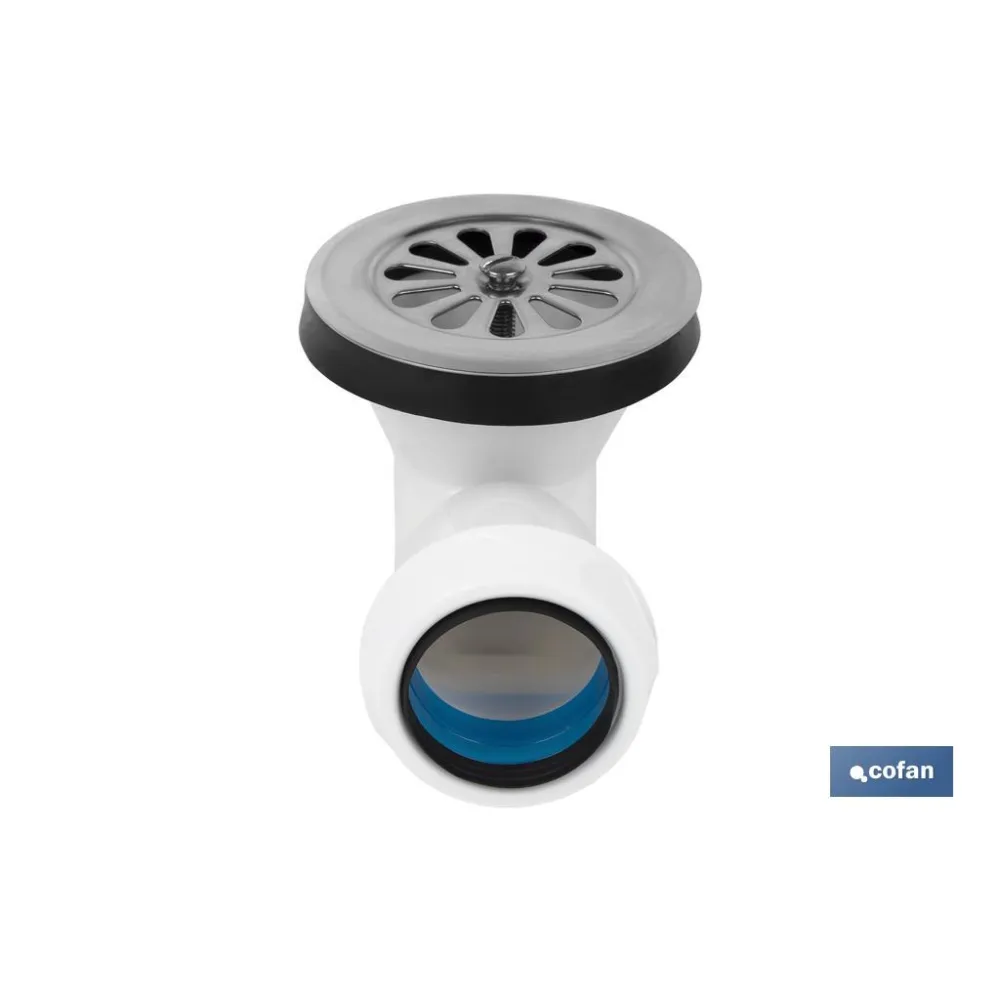 VÁLVULA SIFÓNICA PLATO DE DUCHA Ø60 CON SALIDA Ø32-40 Y REJILLA INOX. (PACK: 1 UDS) - Almacén de Ferretería Acor