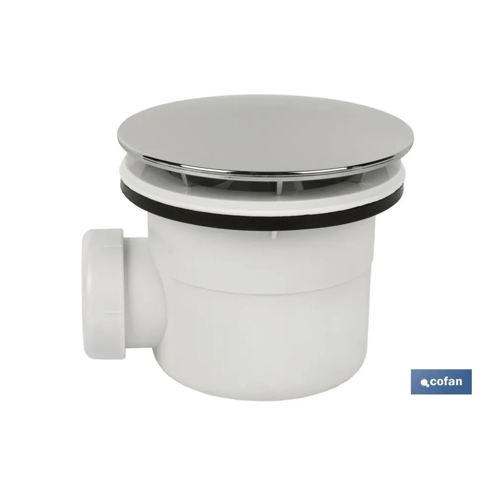VÁLVULA SIFÓNICA PLATO DE DUCHA Ø60 MM CON SALIDA Ø32-40 MM Y EMBELLECEDOR CROMADO (PACK: 1 - Almacén de Ferretería Acor