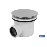 VÁLVULA SIFÓNICA PLATO DE DUCHA Ø60 MM CON SALIDA Ø32-40 MM Y EMBELLECEDOR CROMADO (PACK: 1 - Almacén de Ferretería Acor