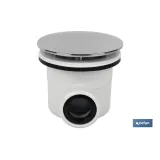 VÁLVULA SIFÓNICA PLATO DE DUCHA Ø90 MM CON SALIDA Ø32-40 MM Y EMBELLECEDOR CROMADO ALTURA 86 - Almacén de Ferretería Acor