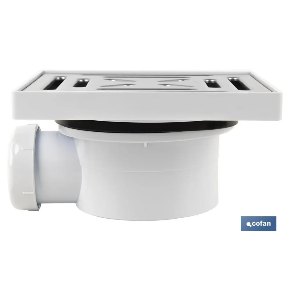 VÁLVULA SIFÓNICA SUMIDERO 146X146 MM CON SALIDA Ø32-40 MM Y TAPA ACERO INOX. (PACK: 1 UDS) - Almacén de Ferretería Acor
