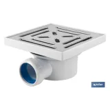 VÁLVULA SIFÓNICA SUMIDERO 146X146 MM CON SALIDA Ø32-40 MM Y TAPA ACERO INOX. (PACK: 1 UDS) - Almacén de Ferretería Acor