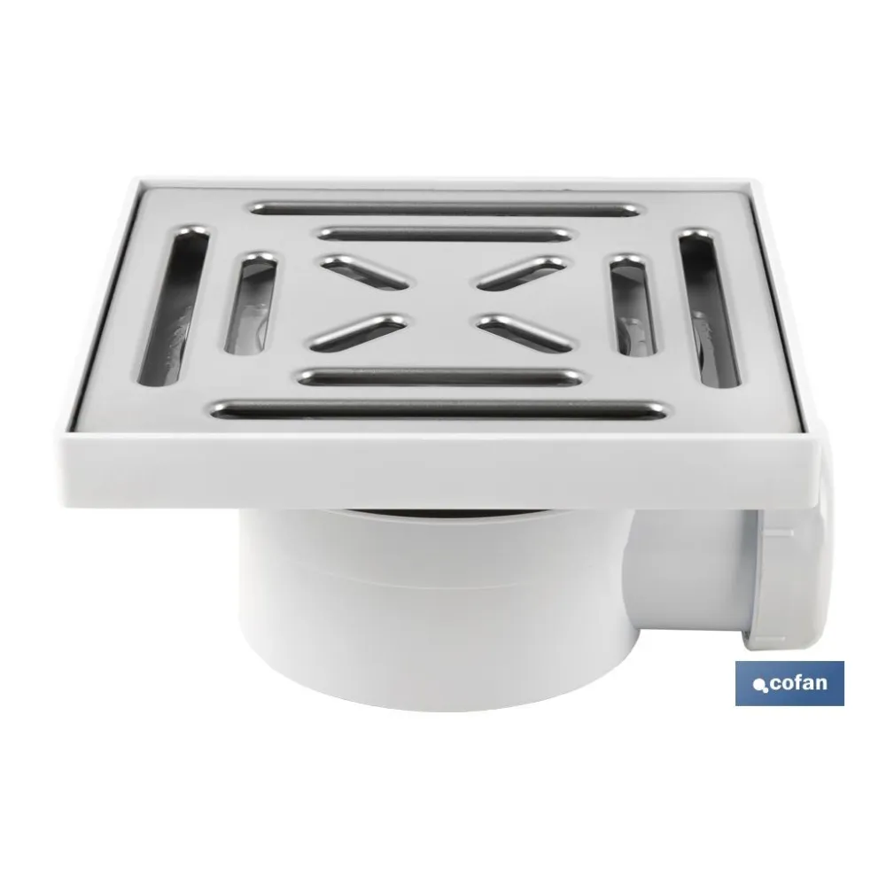 VÁLVULA SIFÓNICA SUMIDERO 146X146 MM CON SALIDA Ø32-40 MM Y TAPA ACERO INOX. (PACK: 1 UDS) - Almacén de Ferretería Acor