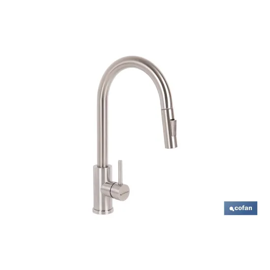 GRIFO DE COCINA DE ACERO INOX. CON MANGUERA EXTENSIBLE Y 2 FUNCIONES 400 X 220 X 54 MM (PACK - Almacén de Ferretería Acor